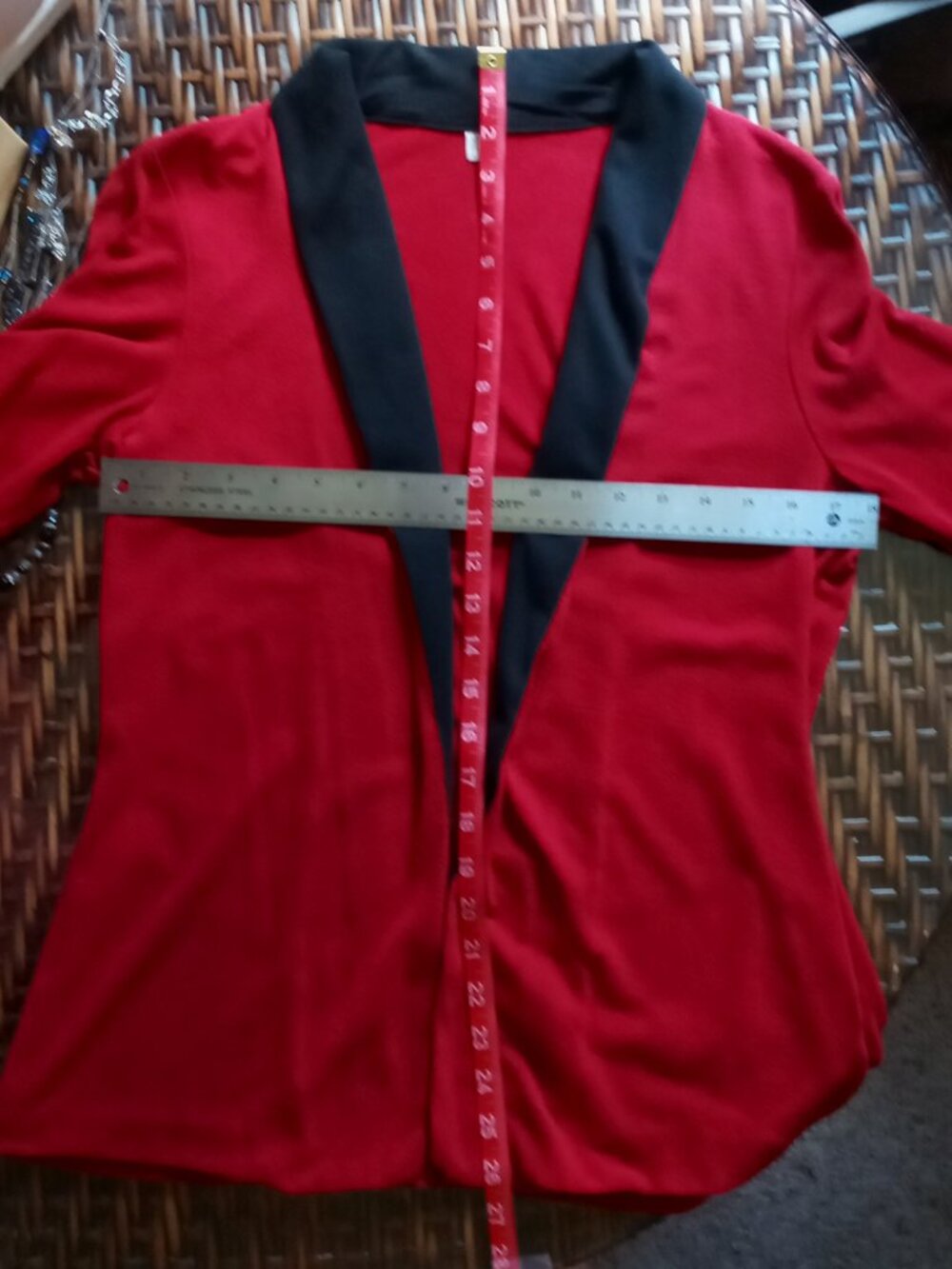 Studio Y Open-front Women's Red Cardigan Blazer Sz L Great Condition! - Picture 5 of 9